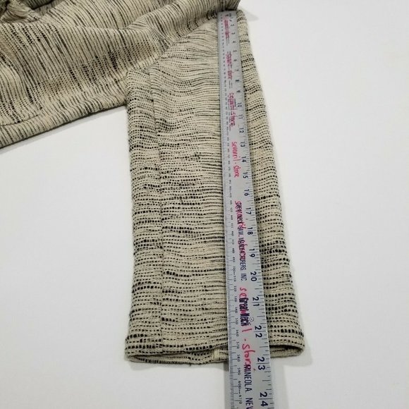 Eileen Fisher Tweed Textured Striped Open Front - Picture 6 of 6
